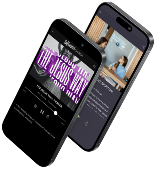 church app hero phone with church app built using no-code church app builder